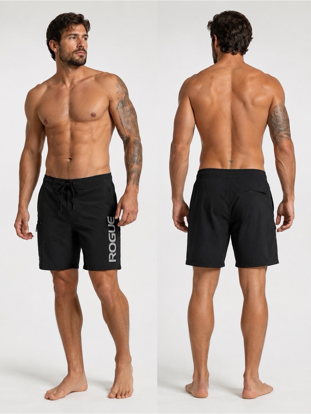 Rogue Men’s Black Swim Trunks Board Shorts Athletic Surf Size 32